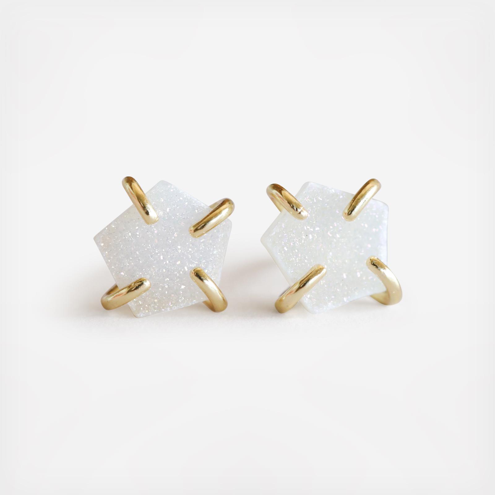 Druzy Prong Earrings