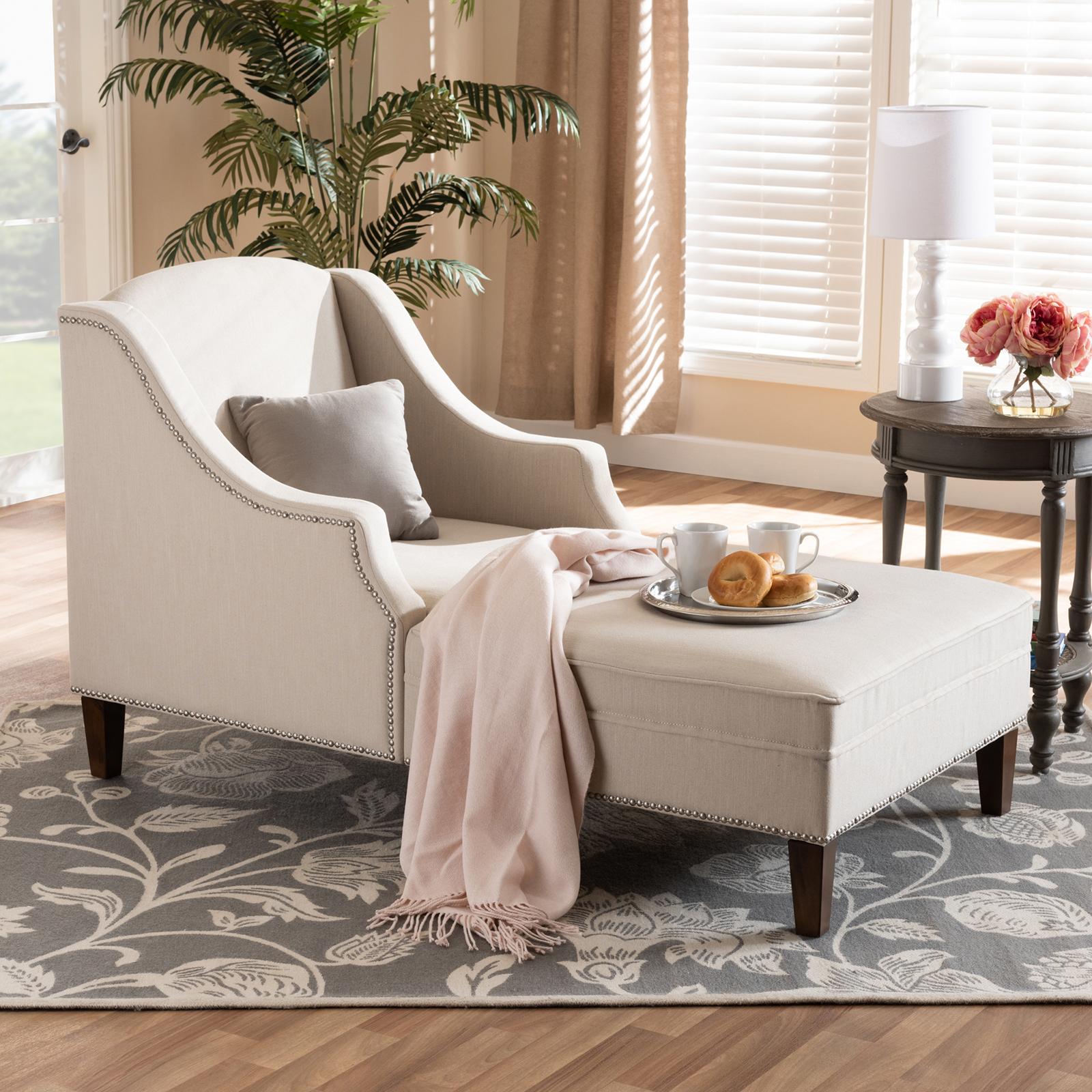 Leonie Fabric Upholstered Chaise Lounge