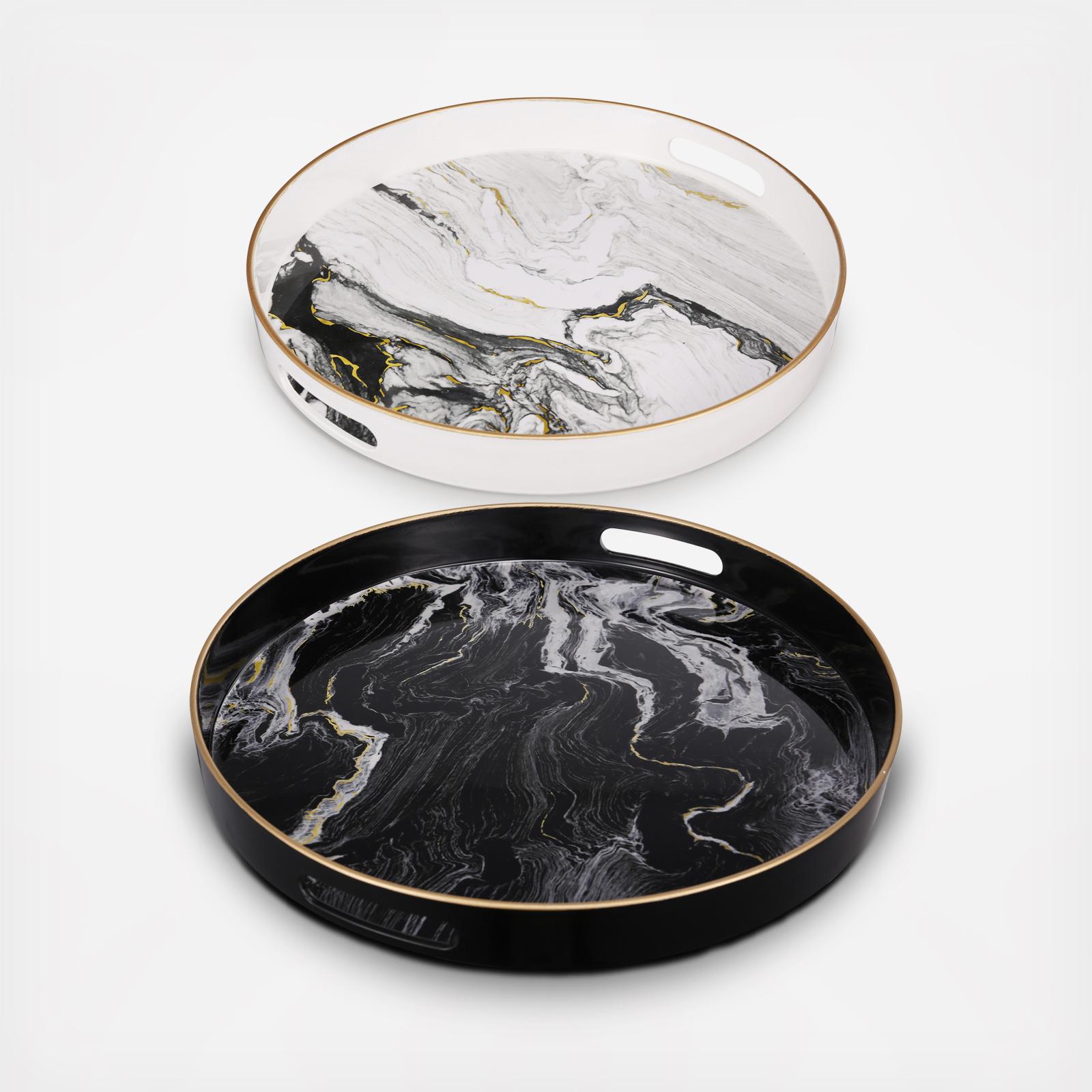 2-Piece Quinn Round Tray Set