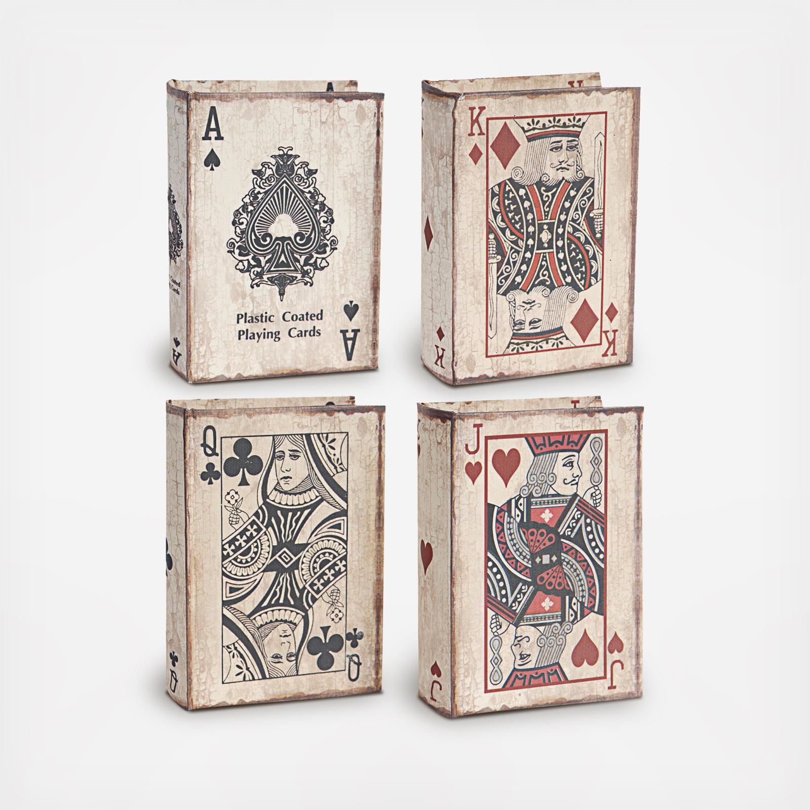 4-Piece Ace Playing Cards Book Box Collection