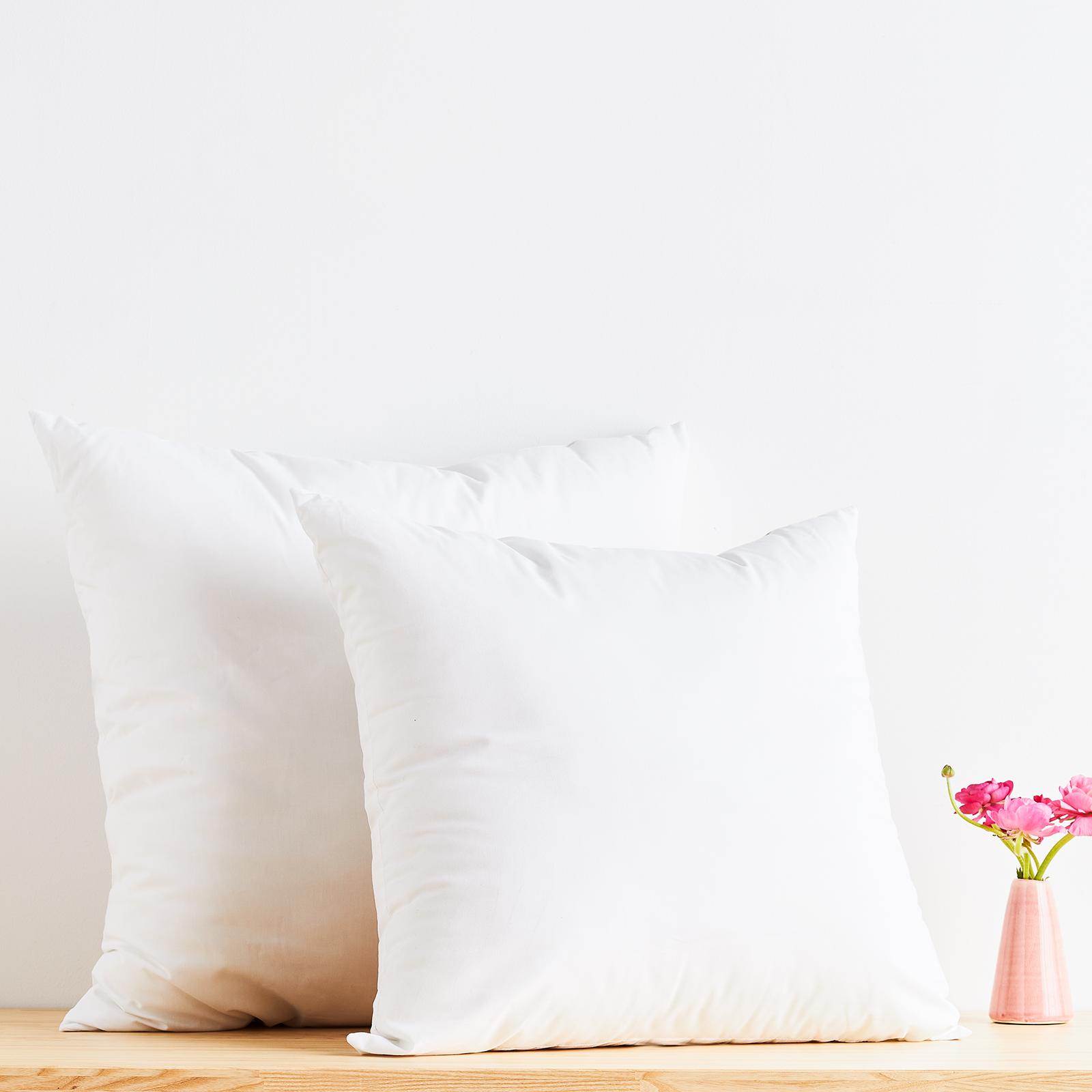 Feather Filled Square Pillow Insert, Set of 2