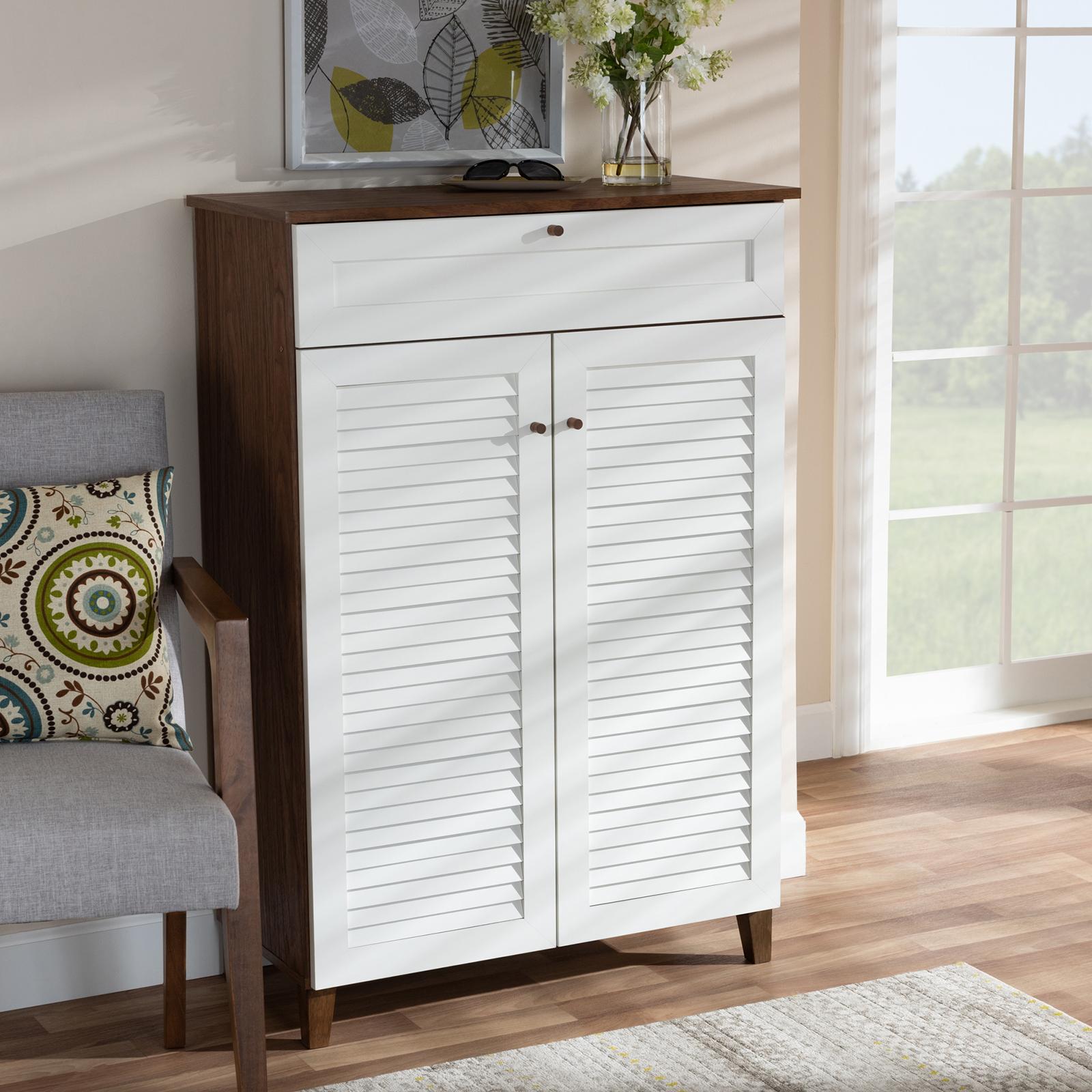 Coolidge Contemporary 5-Shelf Shoe Cabinet with Drawer