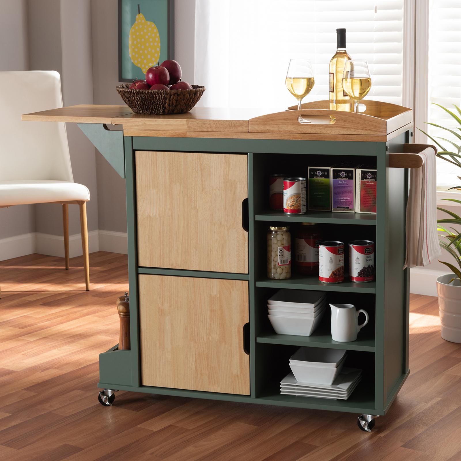 Dorthy Coastal Kitchen Storage Cart