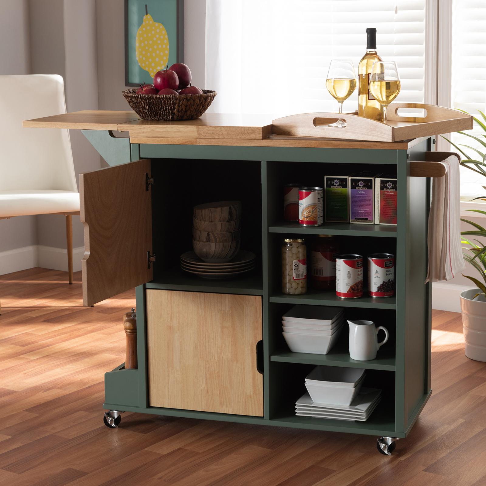 Dorthy Coastal Kitchen Storage Cart