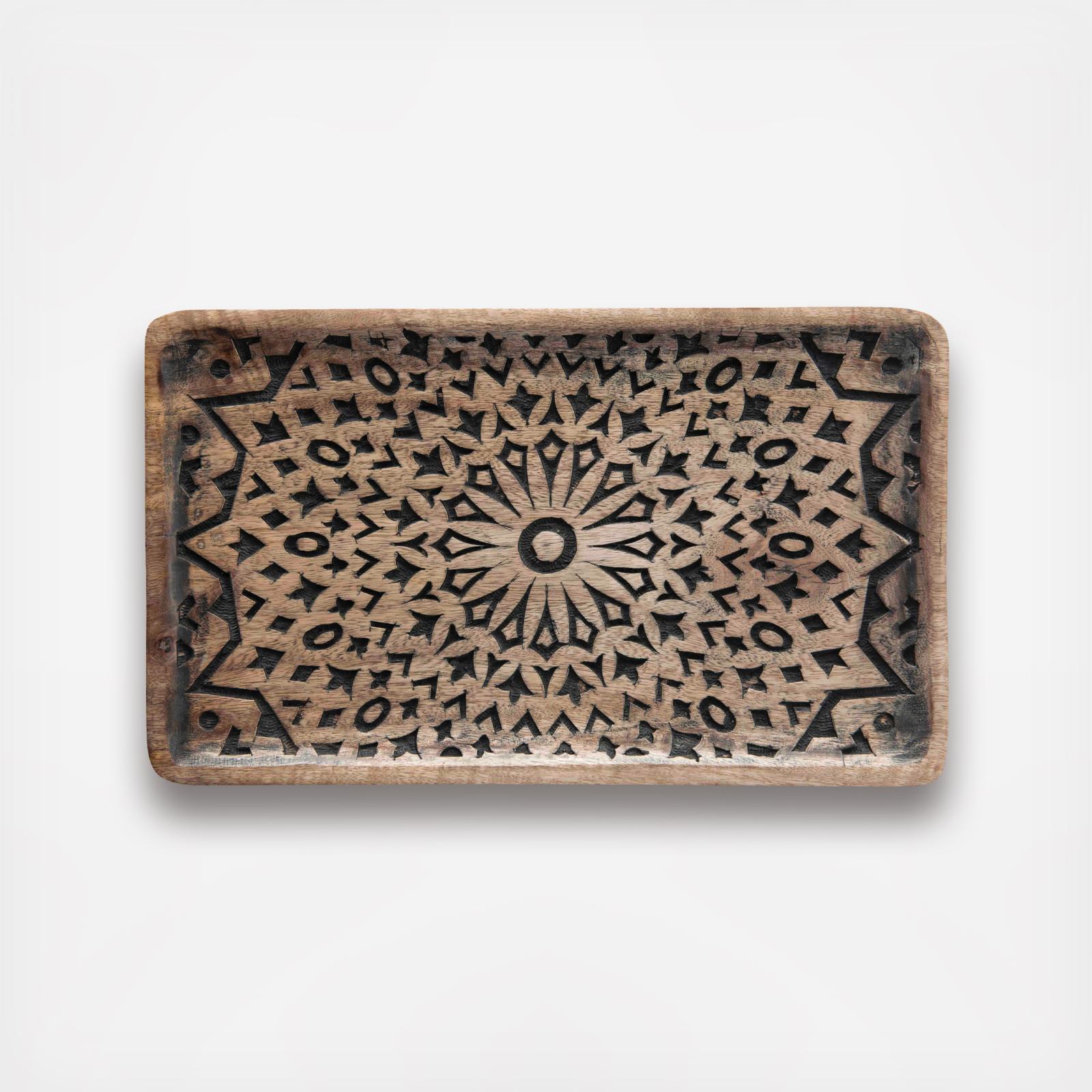 Hand-Carved Mango Wood Tray