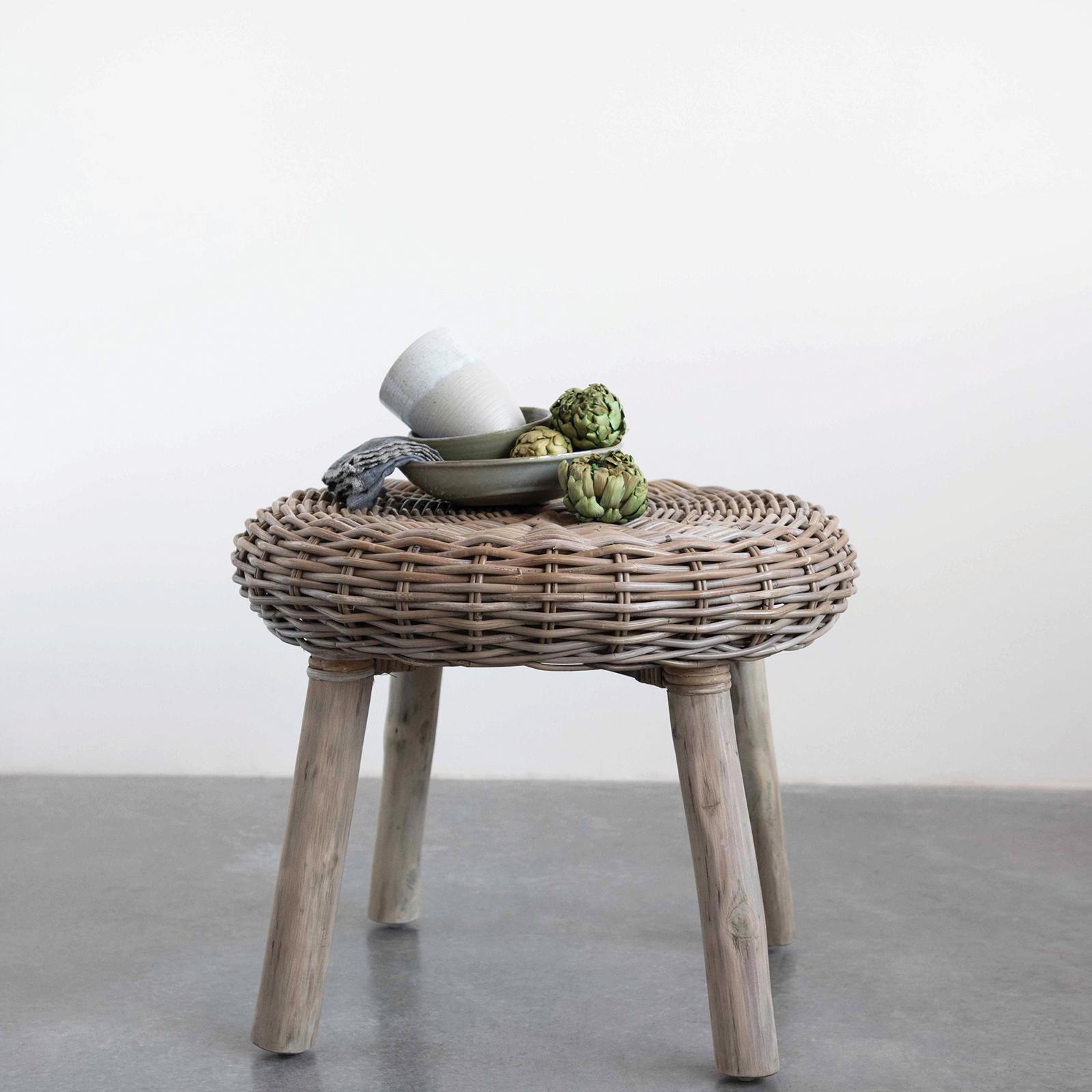 Handwoven Rattan Stool