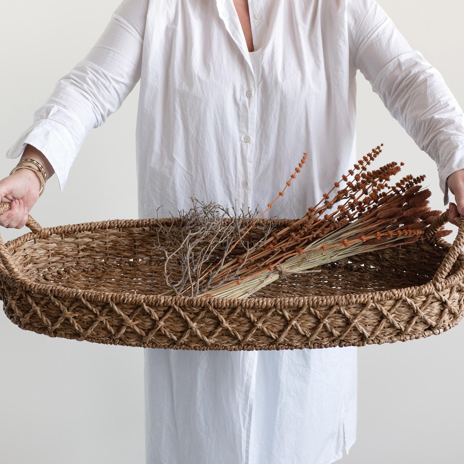 Decorative Oval Woven Seagrass Tray