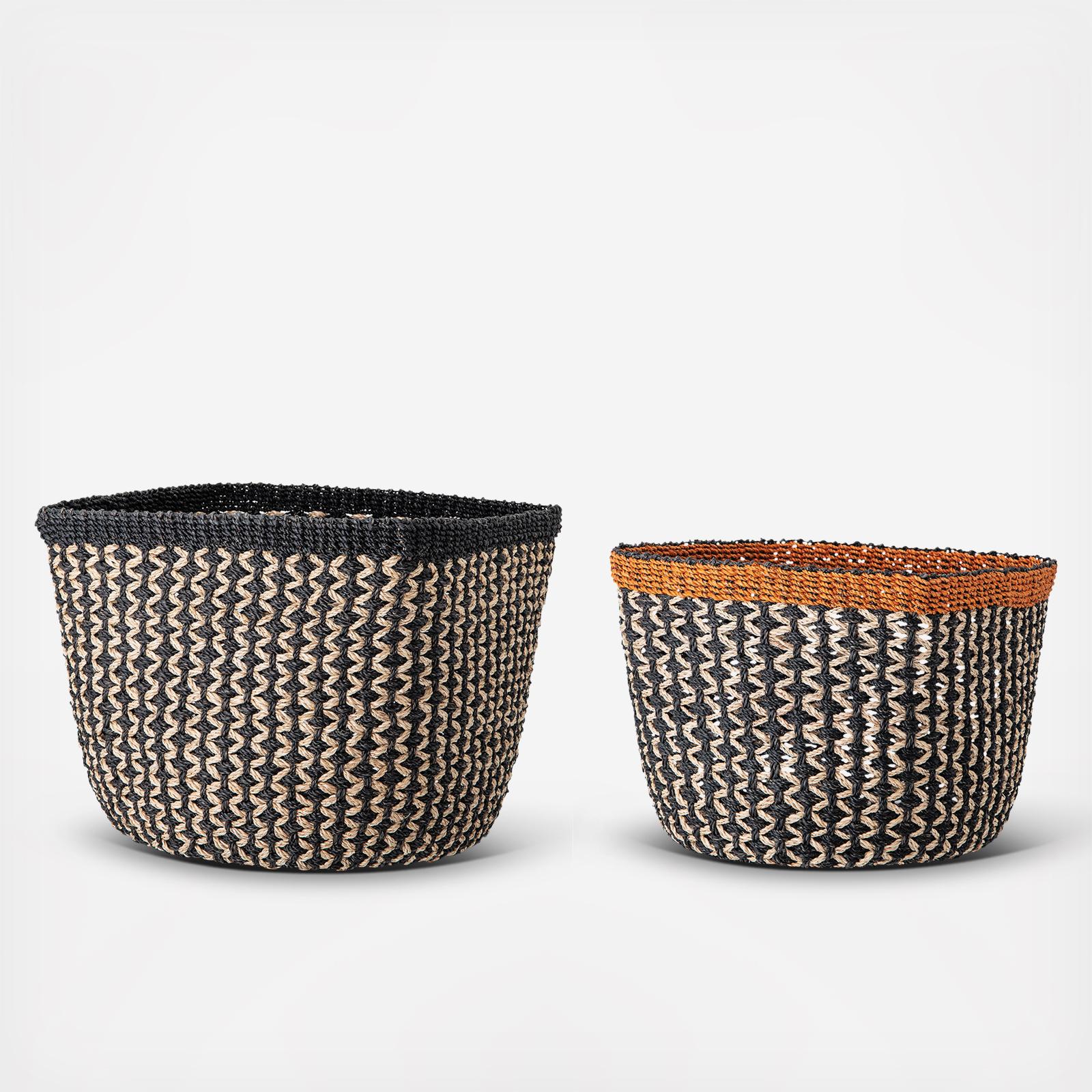 2-Piece Handwoven Abaca Basket Set