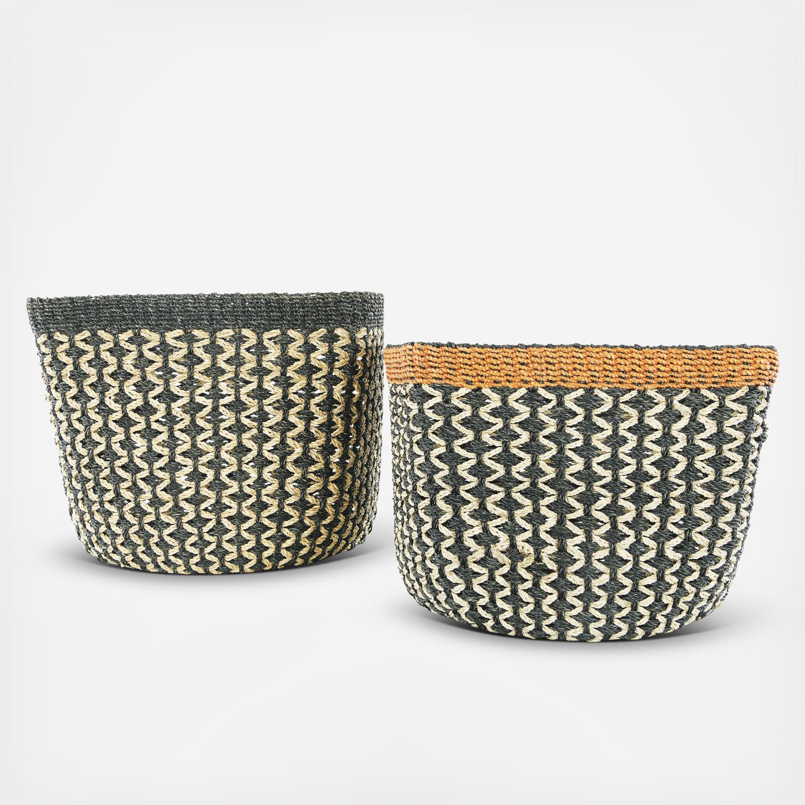 2-Piece Handwoven Abaca Basket Set