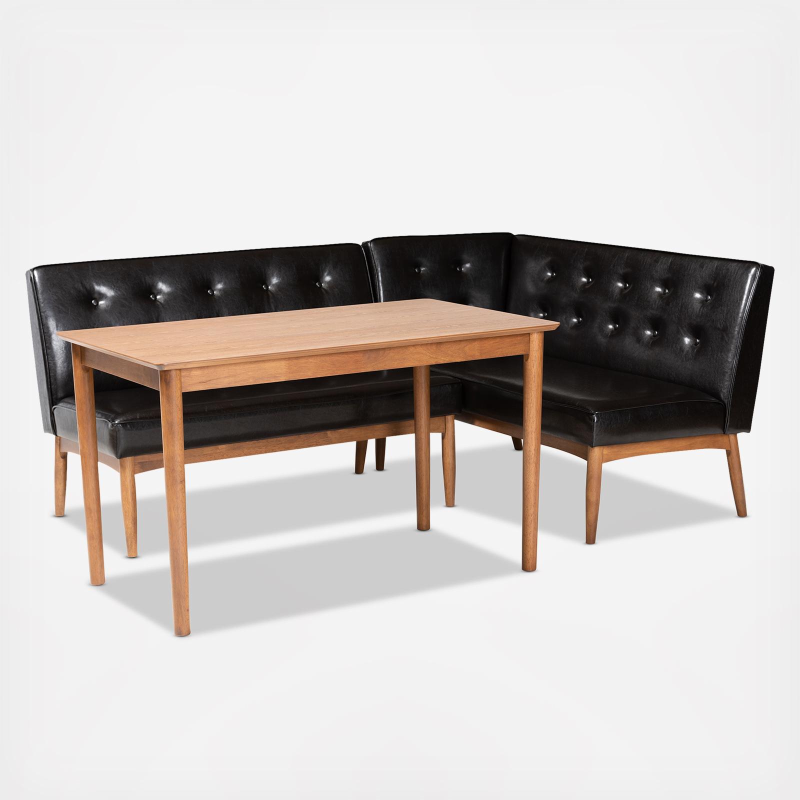 Arvid 3-Piece Wood Dining Nook Set