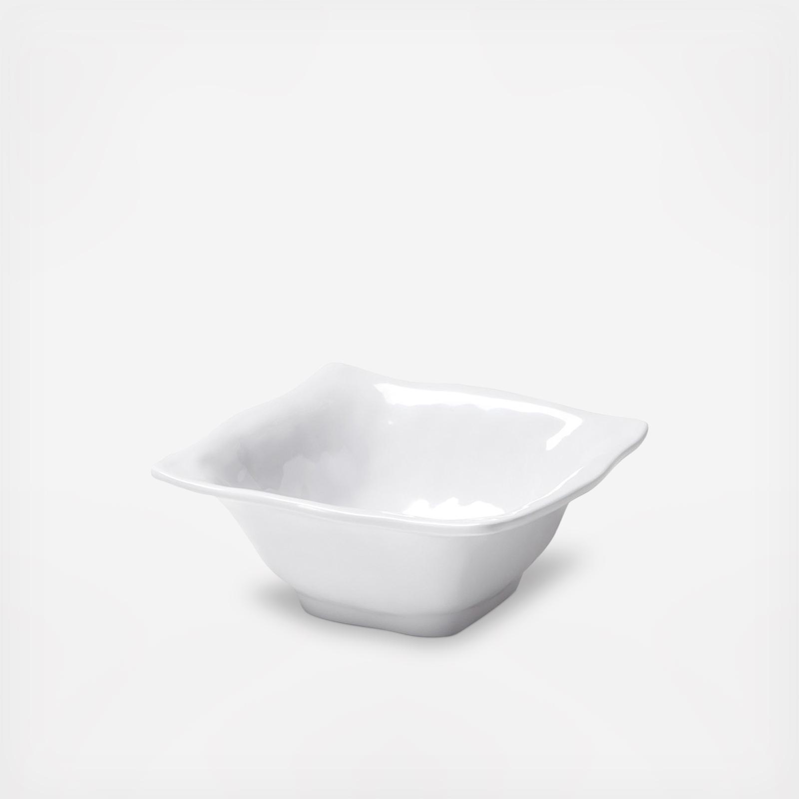 Ruffle Square Melamine Cereal Bowl, Set of 4