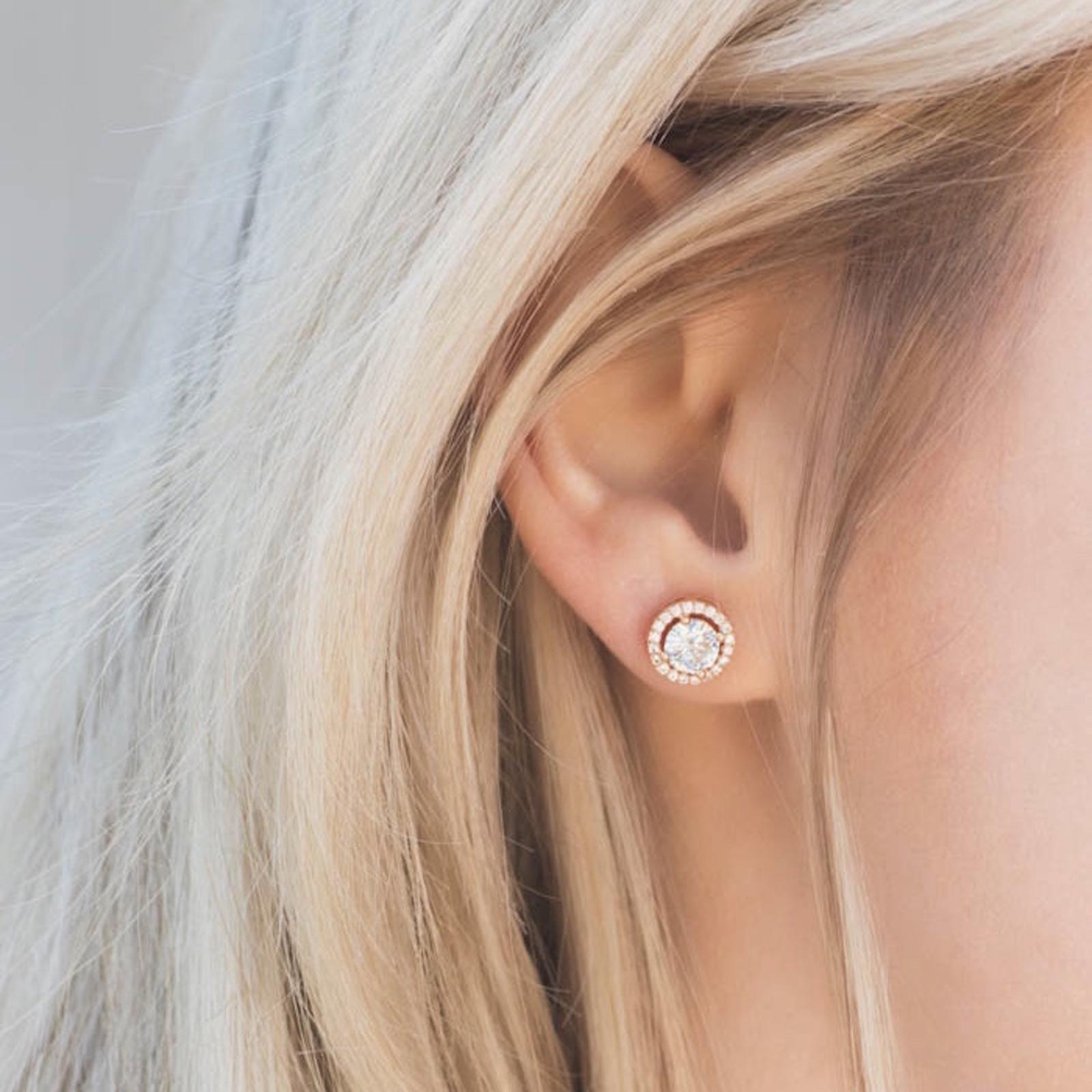 Cubic Zircon Earring with Heart Card